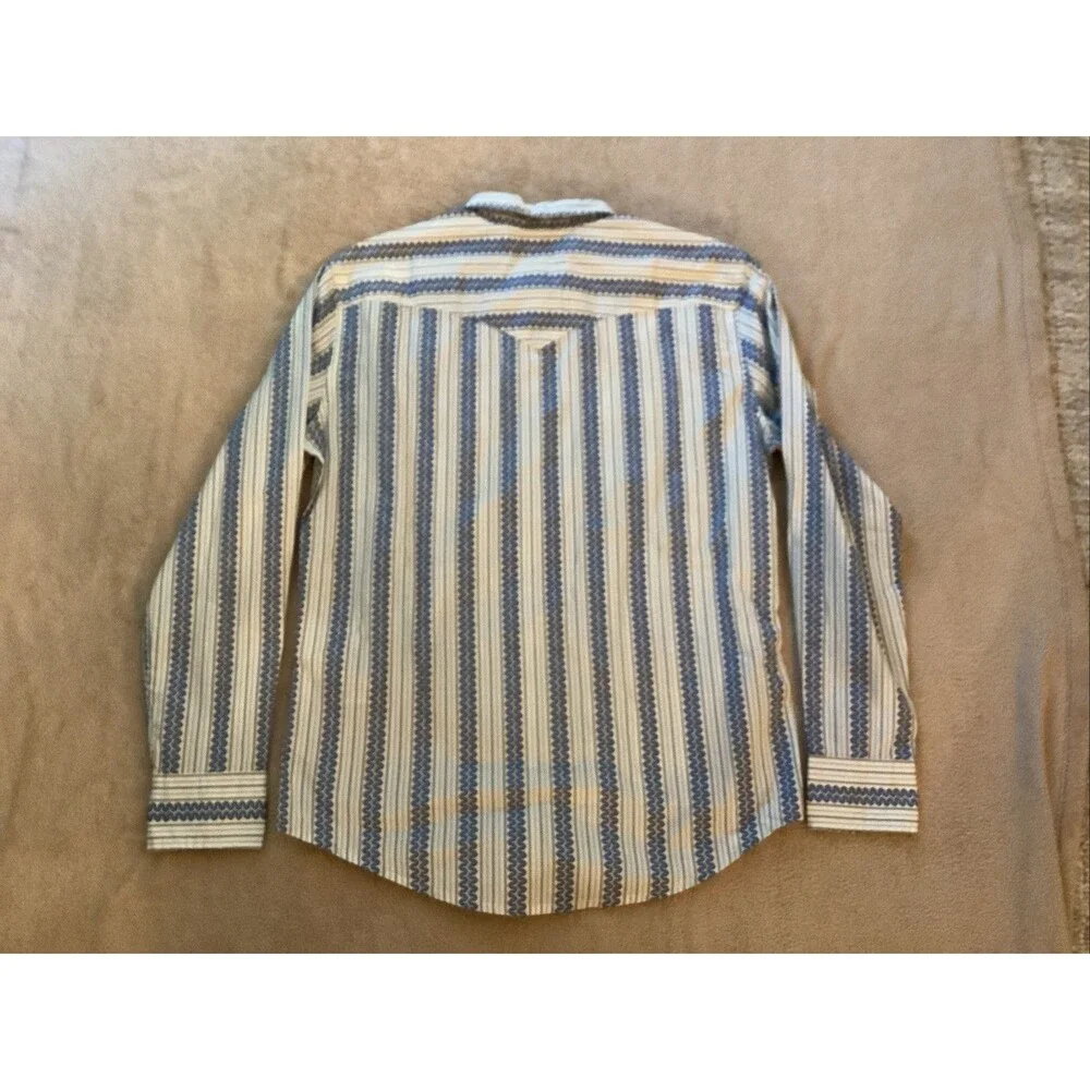 levis shirt pearl snap medium men striped western cowboy